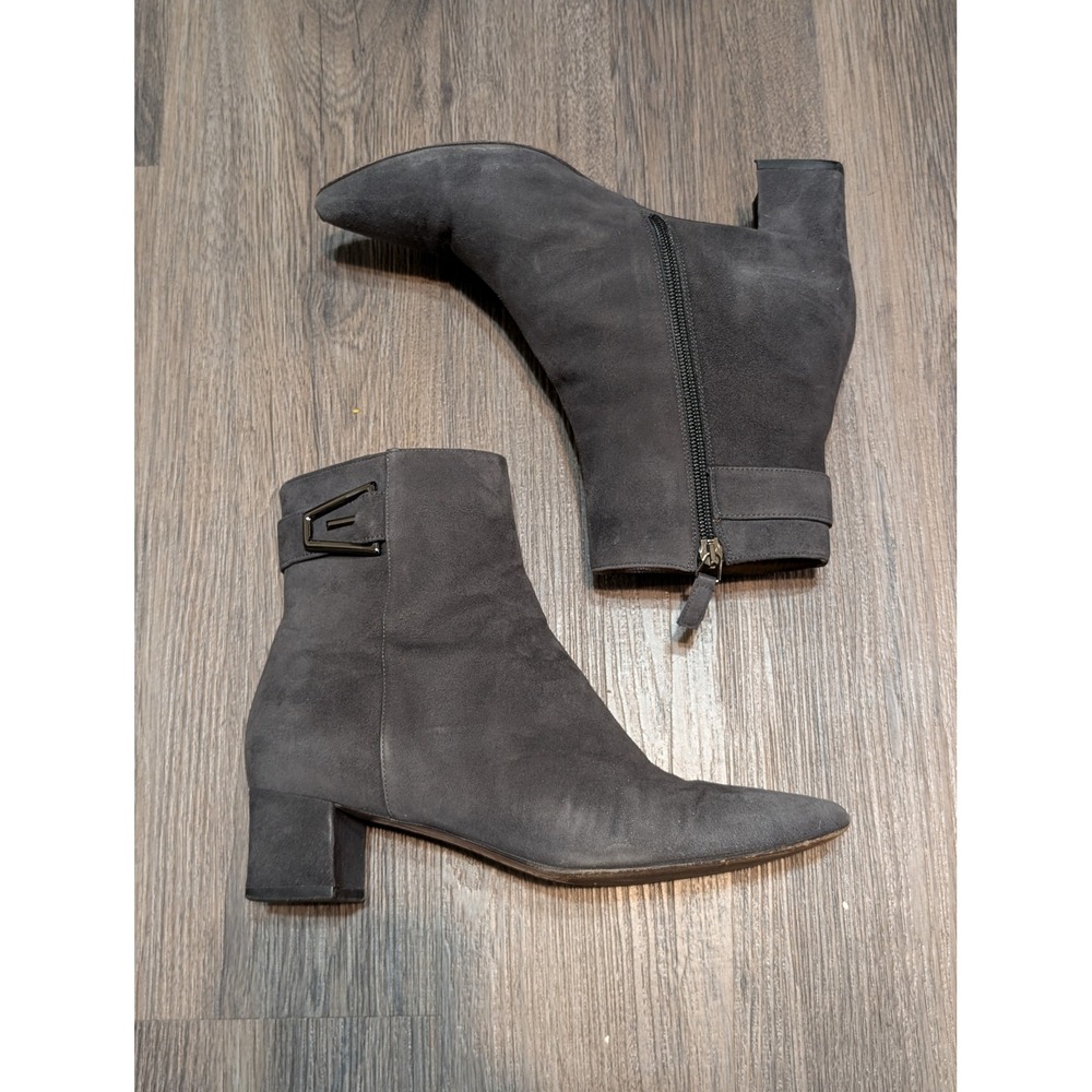 Aquatalia Italy Dress Ankle Boots Womens 9 Grey Gray Suede Chukka Dress Shoes